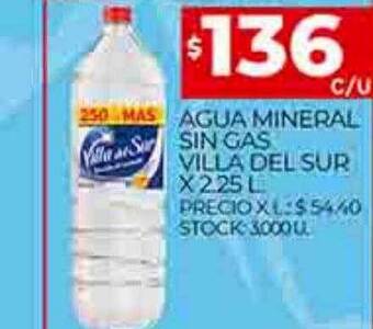 Supermercados DIA Agua mineral sin gas villa del sur oferta