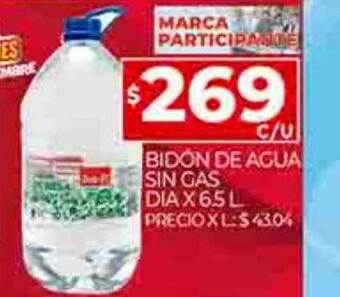 Supermercados DIA Bidón de agua sin gas dia oferta