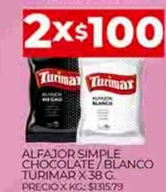 Supermercados DIA Alfajor simple chocolate blanco turimar oferta