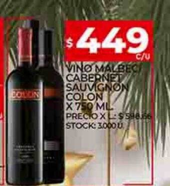 Supermercados DIA Vino malbec cabernet sauvignon colon oferta