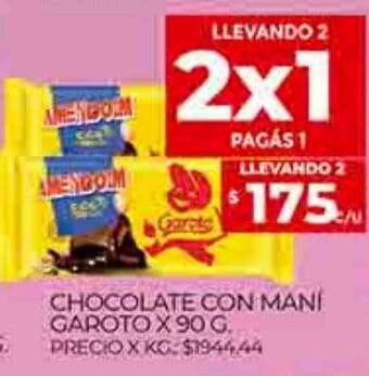 Supermercados DIA Chocolate con mani garoto oferta