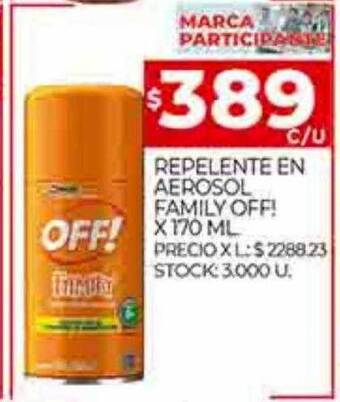 Supermercados DIA Repelente en aerosol family off! oferta