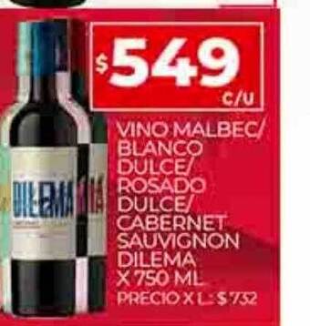 Supermercados DIA Vino malbec blanco dulce rosado dulce cabernet sauvignon dilema oferta