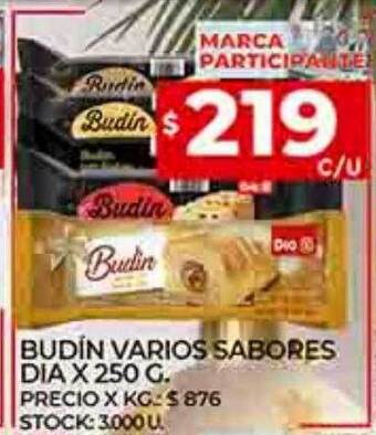 Supermercados DIA Budin varios sabores dia oferta