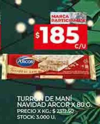 Supermercados DIA Turrón de maní navidad arcor oferta