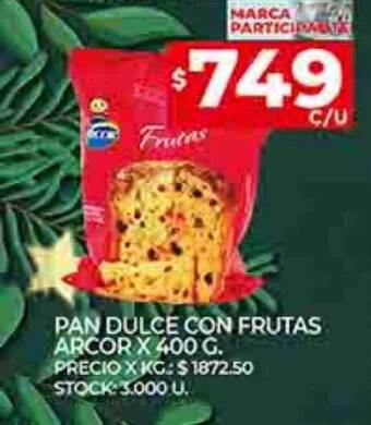 Supermercados DIA Pan dulce con frutas arcor oferta