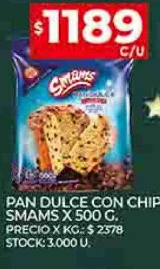 Supermercados DIA Pan dulce con chips smams oferta