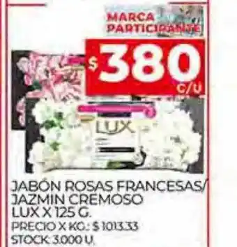 Supermercados DIA Jabón rosas francesas jazmin cremoso lux oferta