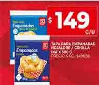 Supermercados DIA Tapa para empanadas hojaldre criolla dia oferta