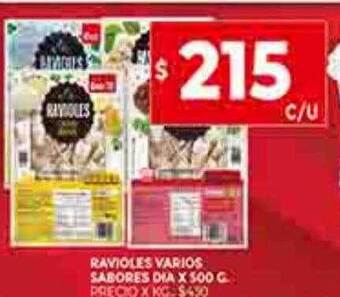 Supermercados DIA Ravioles varios sabores dia oferta