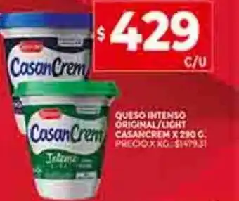 Supermercados DIA Queso intenso original light casancrem oferta