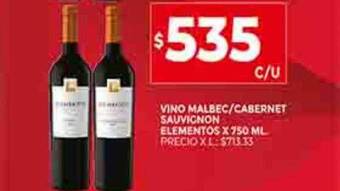 Supermercados DIA Vino malbec cabernet sauvignon elementos oferta