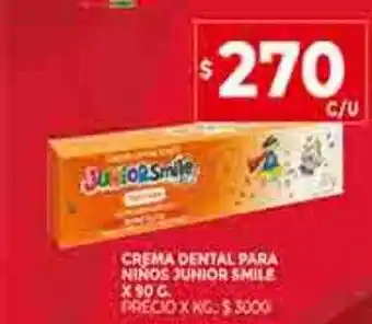 Supermercados DIA Crema dental para ninos junior smile oferta