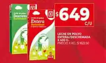 Supermercados DIA Leche en polvo entera descremada oferta