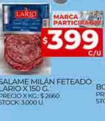 Supermercados DIA Salame milan feteado lario oferta