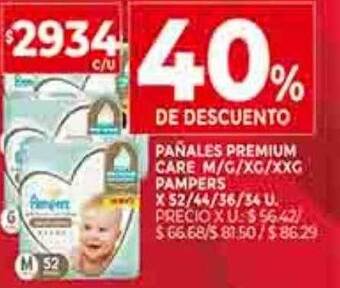 Supermercados DIA Pañales premium care pampers 40% de descuento oferta