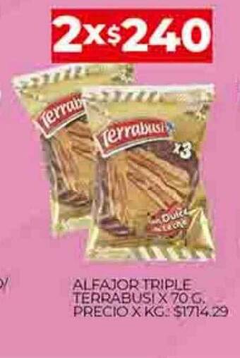 Supermercados DIA Alfajor triple terrabusi oferta