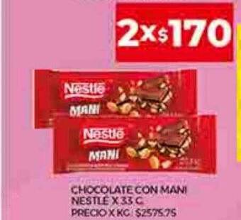 Supermercados DIA Chocolate con mani nestlé oferta