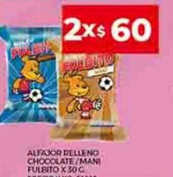 Supermercados DIA Alfajor relleno chocolate mani fulbito oferta