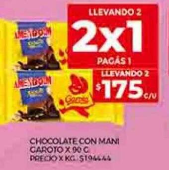 Supermercados DIA Chocolate con mani garoto oferta