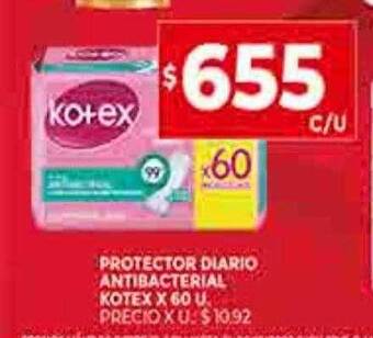 Supermercados DIA Protector diario antibacterial kotex oferta