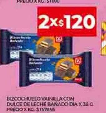 Supermercados DIA Bizcochuelo vainilla con dulce de leche bañado dia oferta