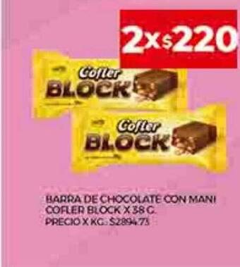 Supermercados DIA Barra de chocolate con mani cofler block oferta