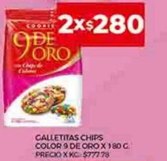 Supermercados DIA Galletitas chips color 9 de oro oferta