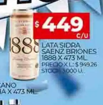 Supermercados DIA Lata sidra saenz briones 1888 oferta