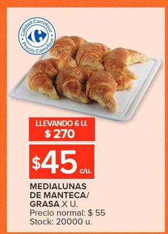 Carrefour Medialunas de manteca grasa oferta