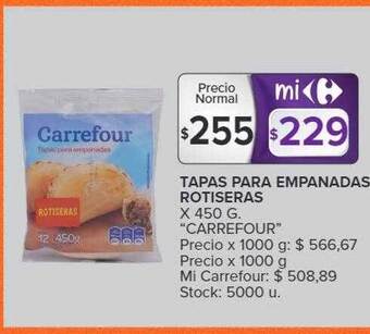 Carrefour Tapas para empanadas rotiseras oferta