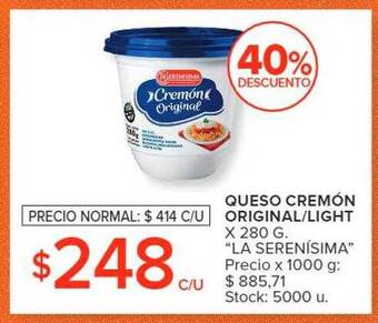 Carrefour Queso cremón original light oferta