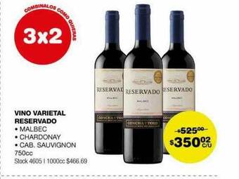 Atomo Conviene Vino varietal reservado oferta
