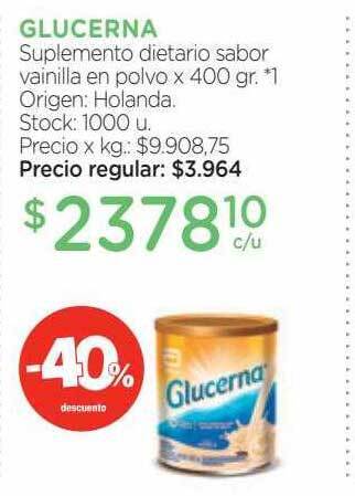Farmacity Glucerna suplemento dietario sabor vainilla en polvo oferta