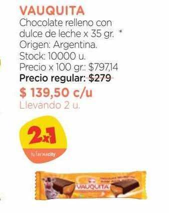 Farmacity Vauquita chocolate relleno con dulce de leche oferta