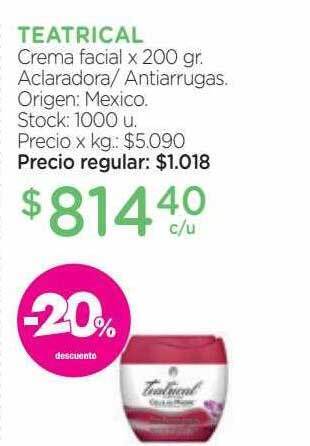 Farmacity Teatrical crema facial -20% descuento oferta