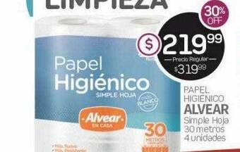 Alvear Papel higienico alvear simple hoja oferta