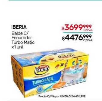 Nini Mayorista Iberia Balde C-escurridor Turbo Matic oferta