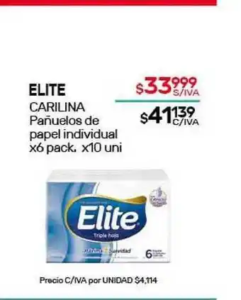 Nini Mayorista Elite Carilina Pañuelos de papel individual x6 pack oferta