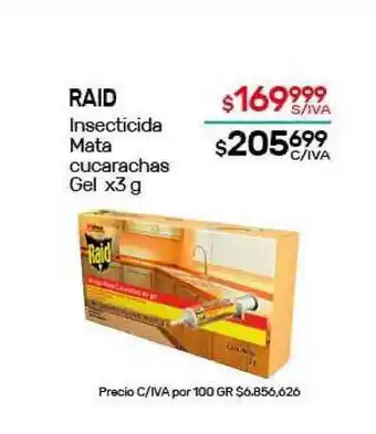 Nini Mayorista Raid Insecticida Mata cucarachas Gel x3g oferta