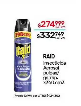 Nini Mayorista Raid Insecticida Aerosol pulgas/garrap x360cm oferta