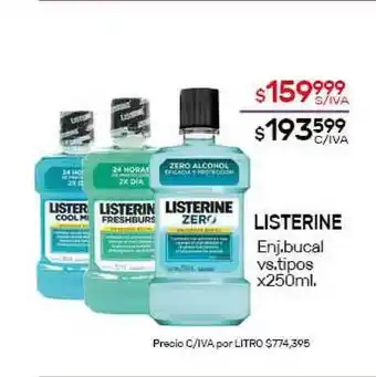 Nini Mayorista Listerine Enj. bucal vs. tipos x250ml oferta