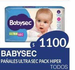 Masivos Babysec pañales ultra sec pack hiper oferta