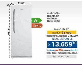 Cooperativa Obrera Heladera oferta