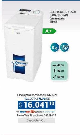 Cooperativa Obrera Gold blue 10.8 eco+ lavarropas oferta