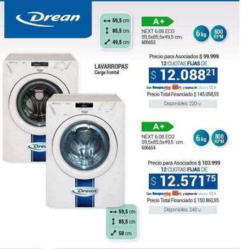 Cooperativa Obrera Drean lavarropas oferta
