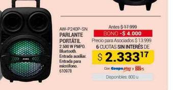 Cooperativa Obrera Parlante portátil oferta