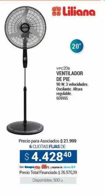 Cooperativa Obrera Ventilador de pie liliana oferta