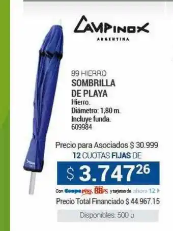 Cooperativa Obrera Bombrilla de playa campinox oferta