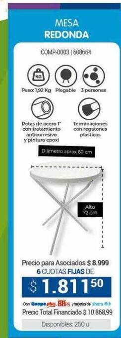 Cooperativa Obrera Mesa redonda oferta